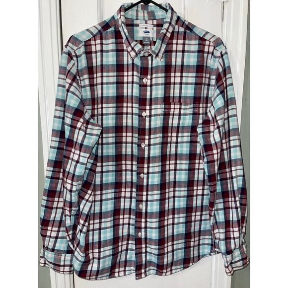 Old Navy Slim Fit Long Sleeve Button Flannel Shirt - Picture 1 of 3